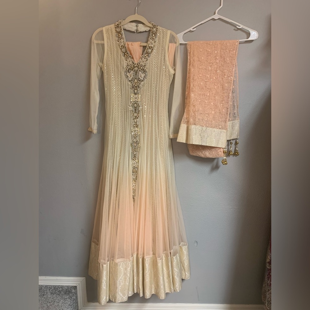 Anarkali style fancy dress with huge flair 3 piece pakistani indian